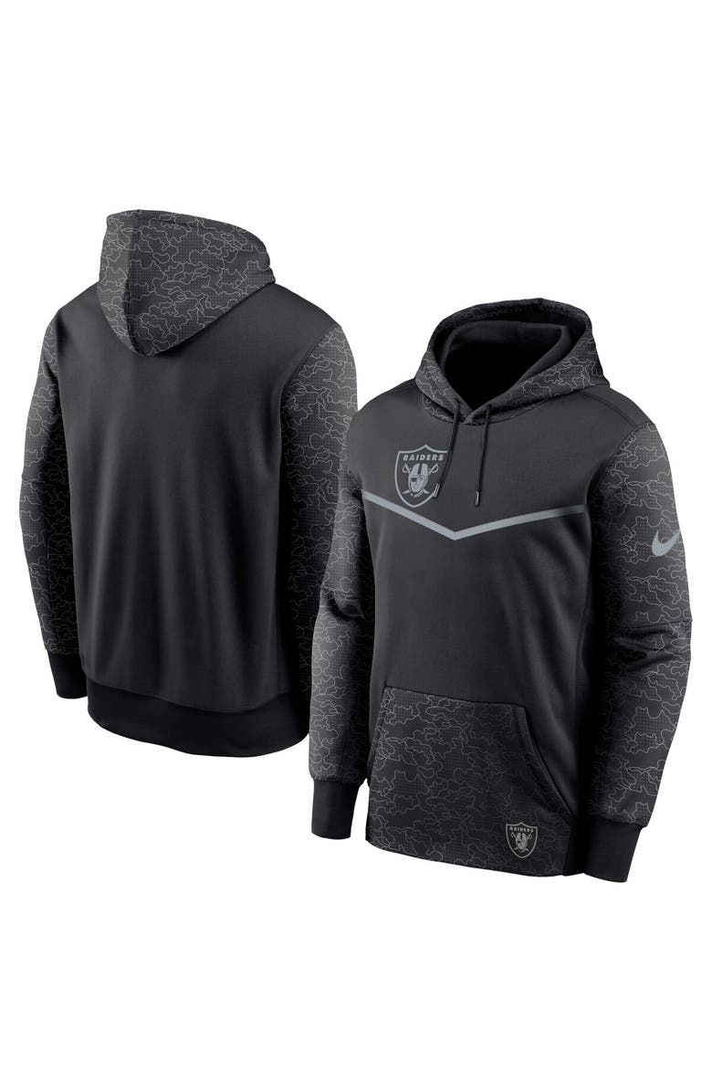 Nike Men's Nike Black Las Vegas Raiders RFLCTV Chevron Pullover Hoodie, Main, color,