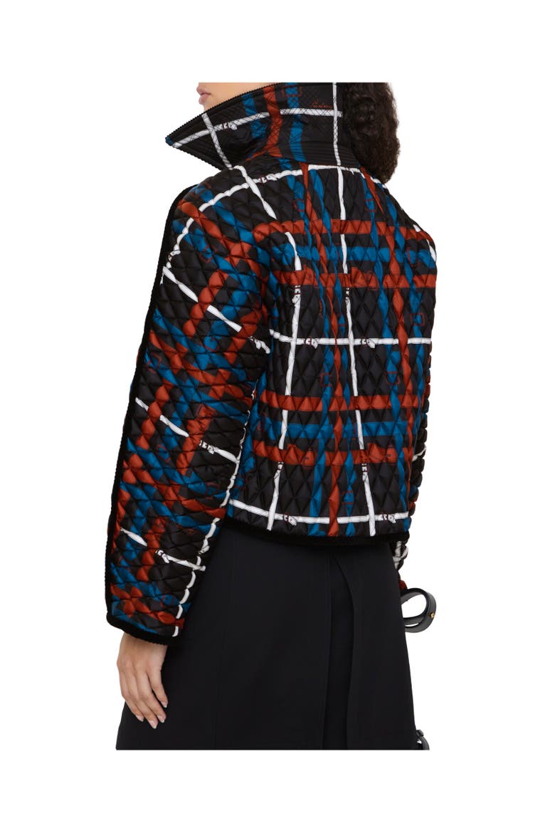 Cropped Belt Check Quilted Floriston Jacket, Alternate, color, Petrol blue