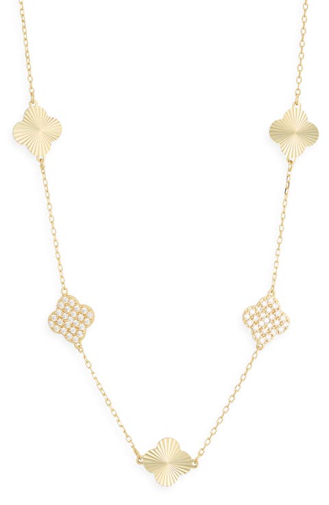 Mix Clover Station Necklace