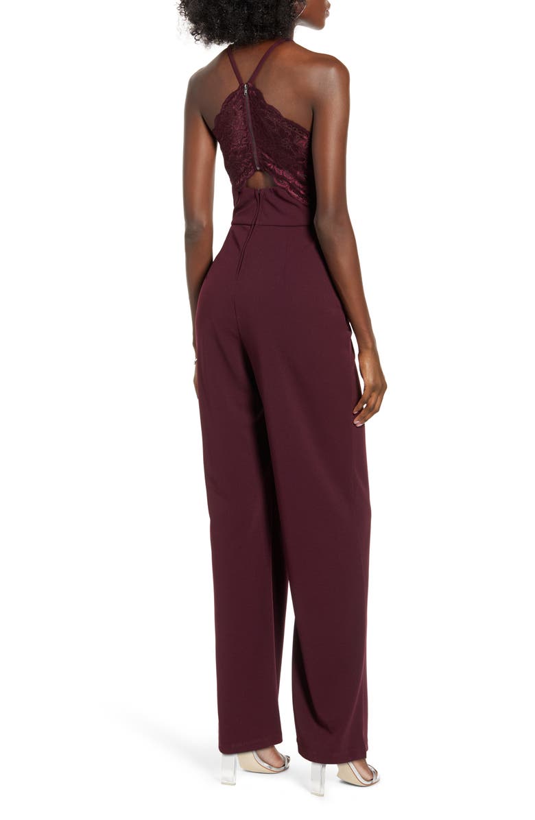 Speechless Lace Back Jumpsuit, Alternate, color,