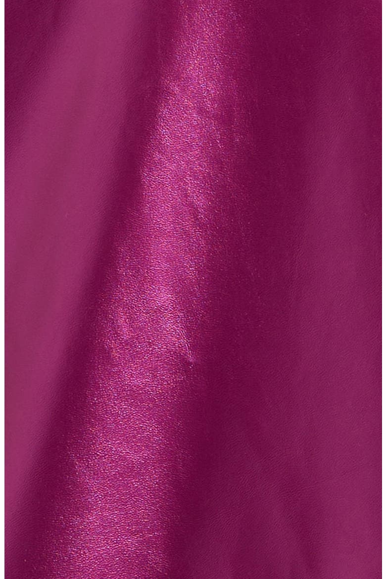 Kids' Metallic Faux Leather Bubble Party Dress, Alternate, color, MAGENTA
