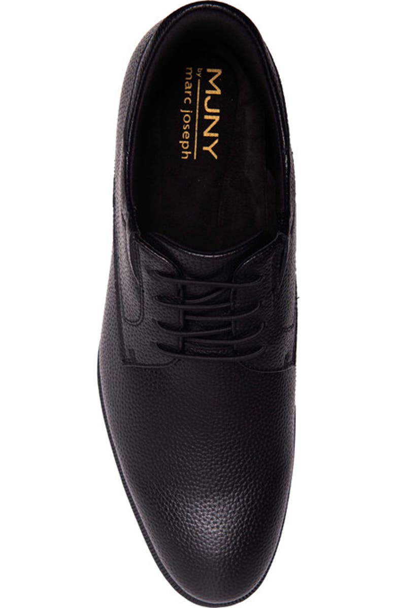 Marc Joseph New York State Street Hands Free Technology Leather Plain Toe Dress Oxford, Alternate, color, Black Grainy Leather