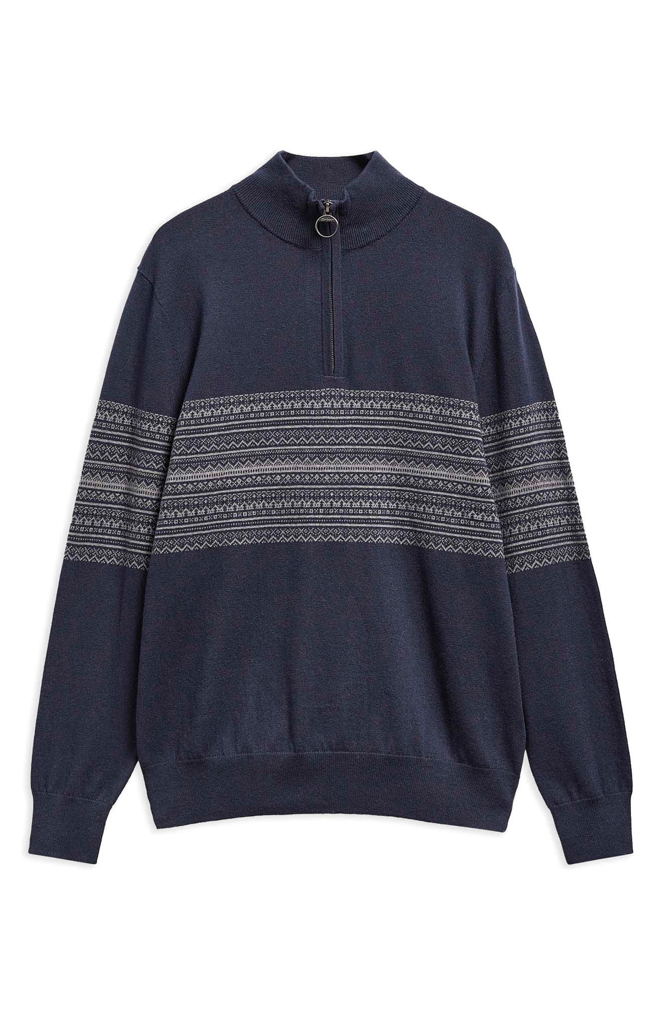 Barbour Millwood Fair Isle Half Zip Sweater (Men) | Nordstrom
