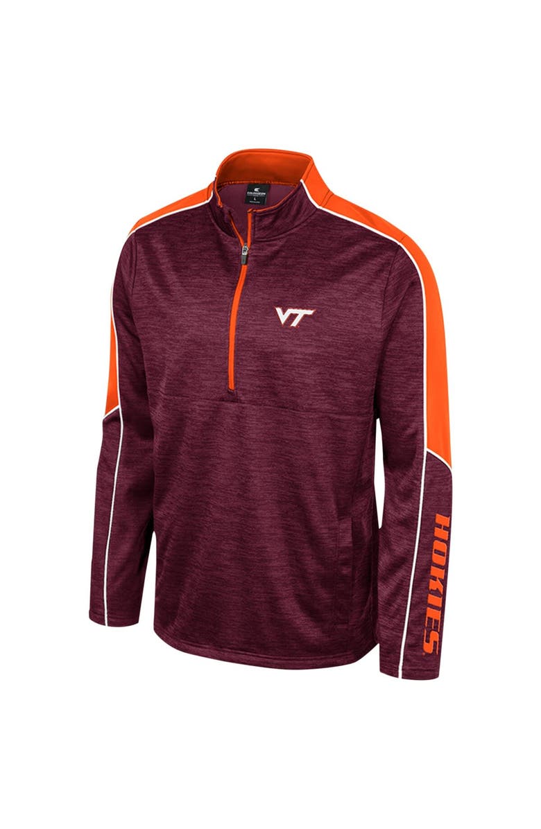COLOSSEUM Men's Colosseum Maroon Virginia Tech Hokies Marled Half-Zip Jacket, Alternate, color, Maroon