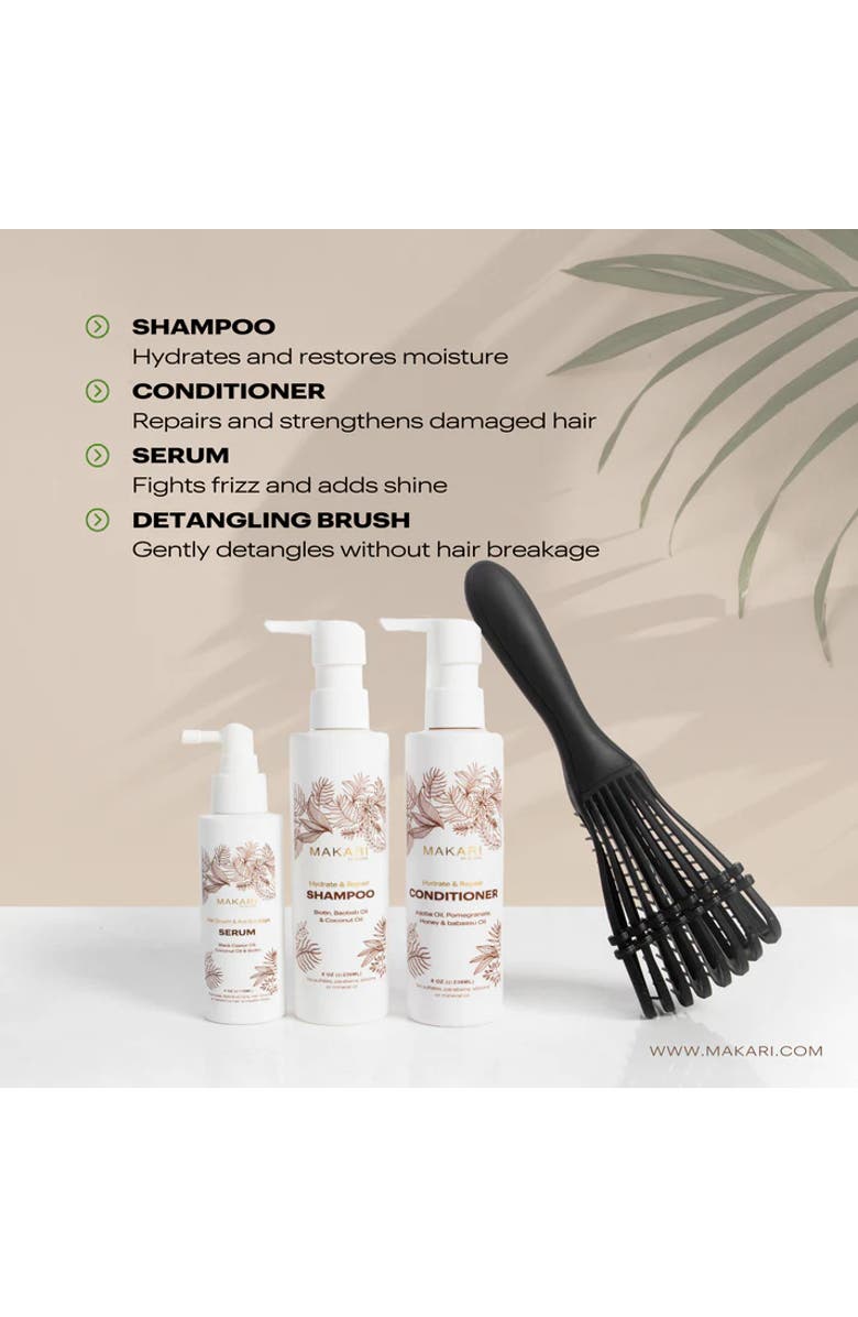 Makari de Suisse Hair Set Including Shampoo + Conditioner + Serum + Hair Brush, Alternate, color, NO COLOR