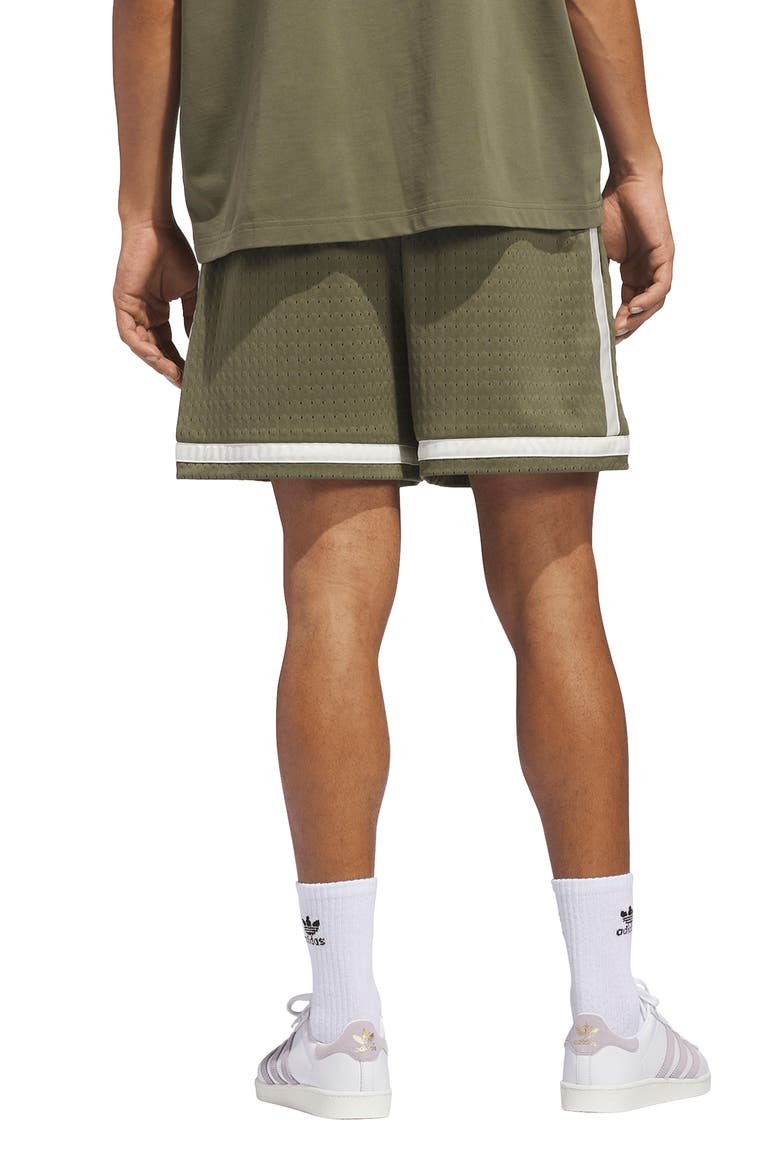 Originals Mesh Basketball Shorts, Alternate, color, OLIVE STRATA/ IVORY/