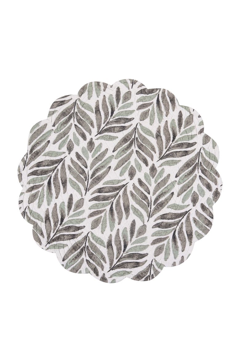 Blair Round Placemats Set of 6, 17", Alternate, color, Green