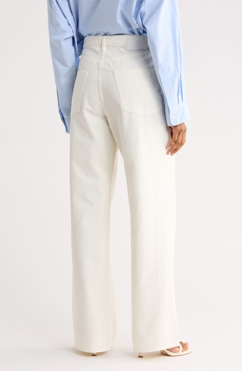 R13 Damon Pleated High Waist Wide Leg Jeans, Alternate, color, White Slubby Twill