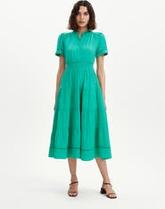 Finery London Petite Natalia Cheesecloth Midi Dress