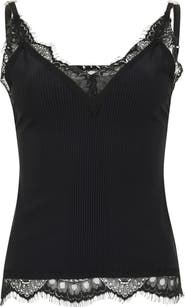 PHILIPP PLEIN Shiny Rib Tank Top Lace Women