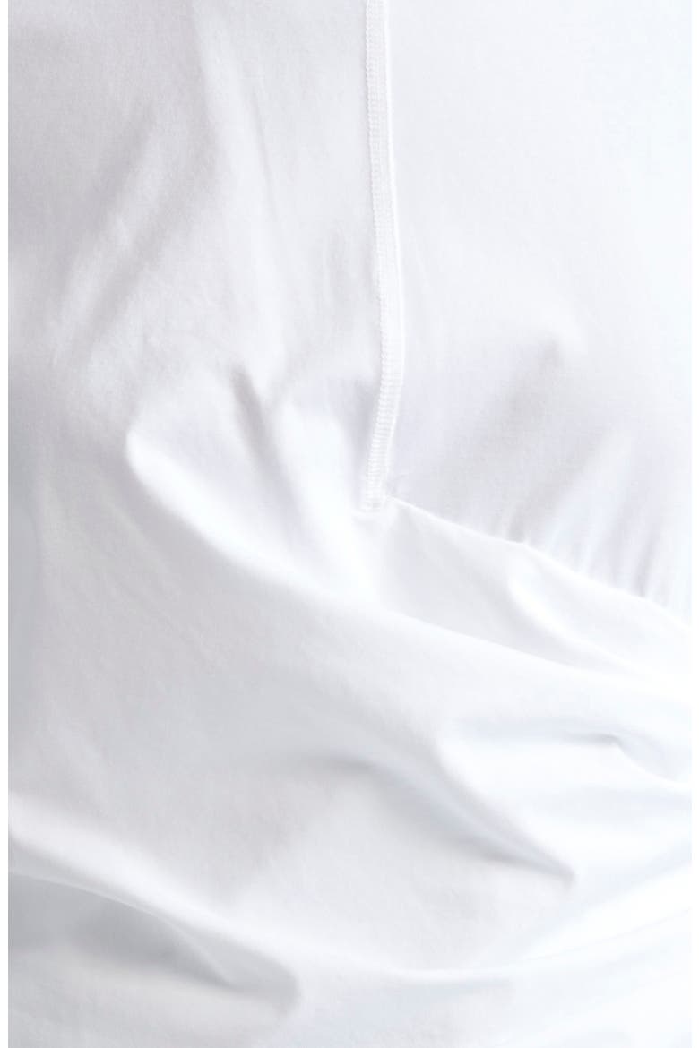 Draped Stretch Cotton T-Shirt, Alternate, color, WHITE