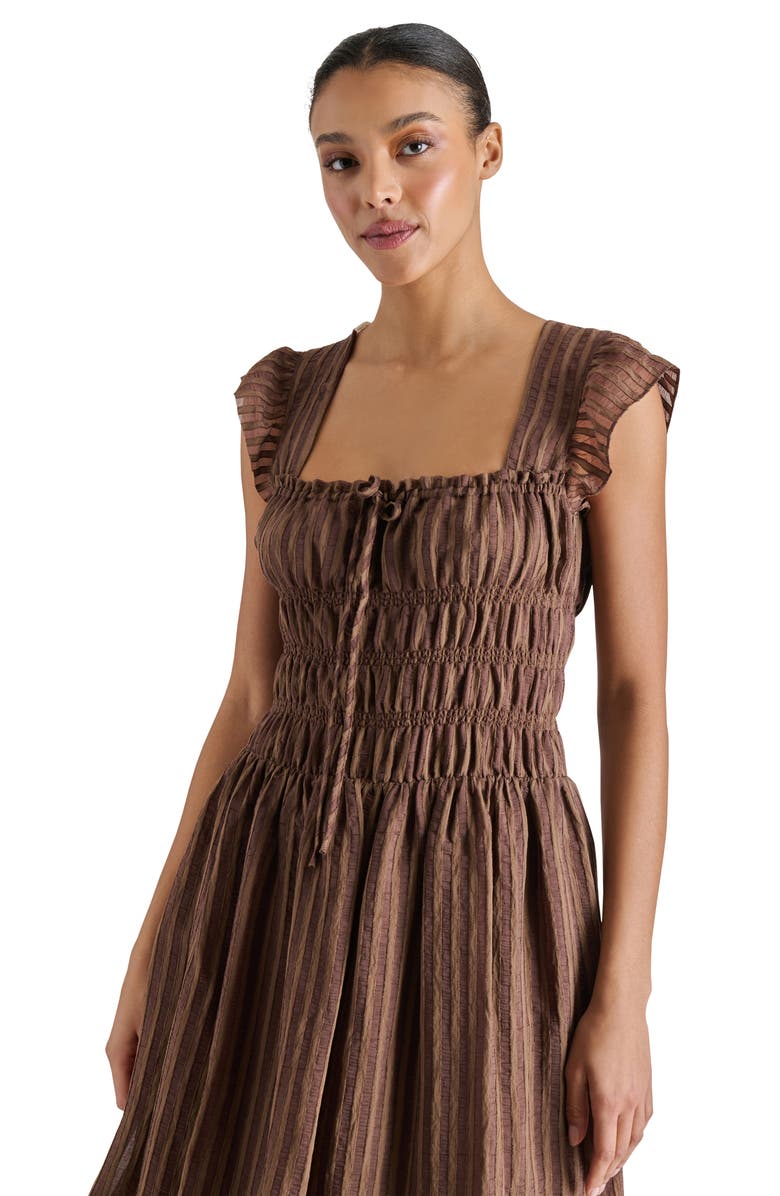 Steve Madden Maevelyn Midi Dress, Alternate, color, Bitter Chocolate