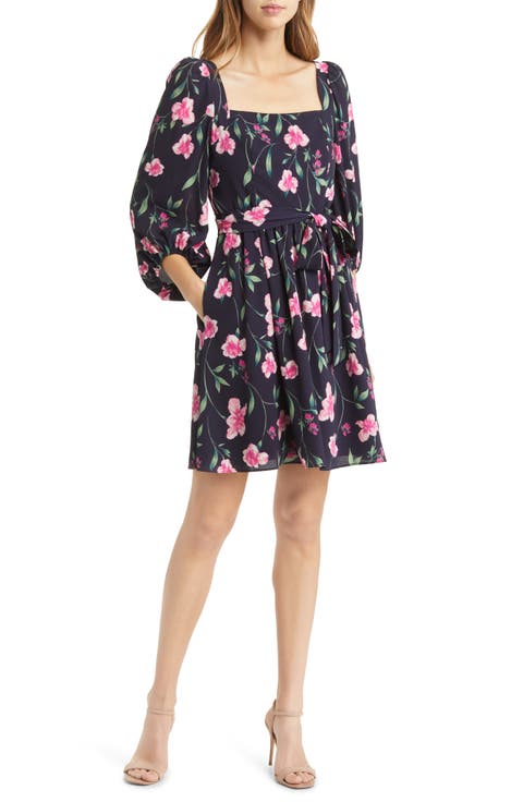 Floral Square Neck Dress