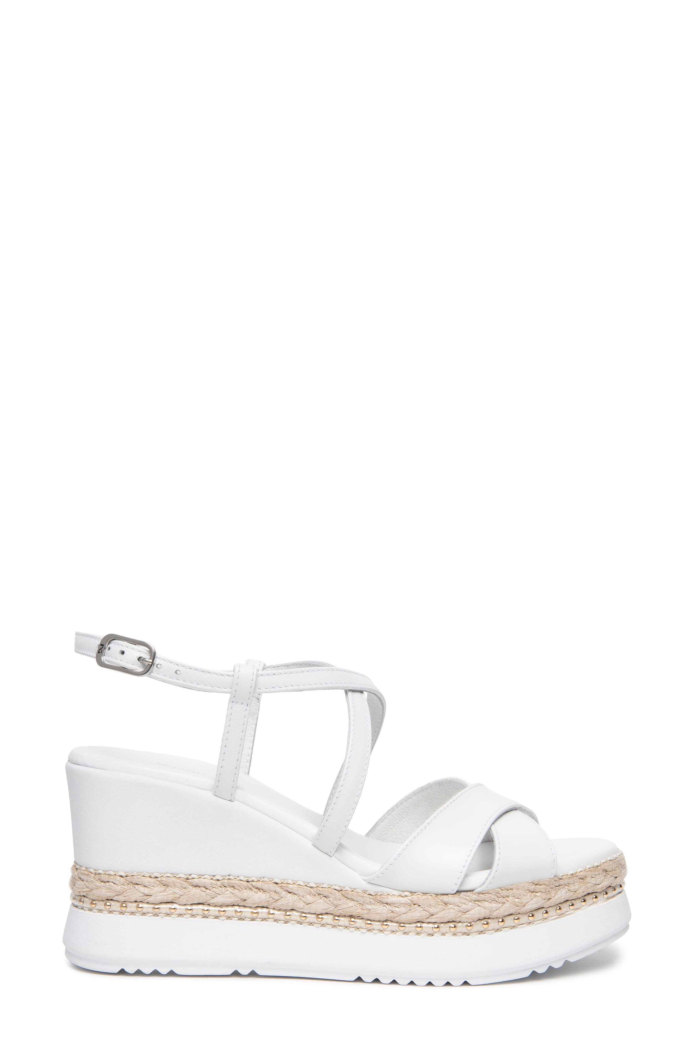 NeroGiardini Ankle Strap Platform Wedge Sandal, Alternate, color, 
