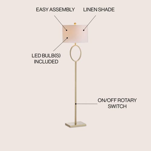 Jonathan Y April Metal Modern Contemporary Led Floor Lamp In Brass Gold