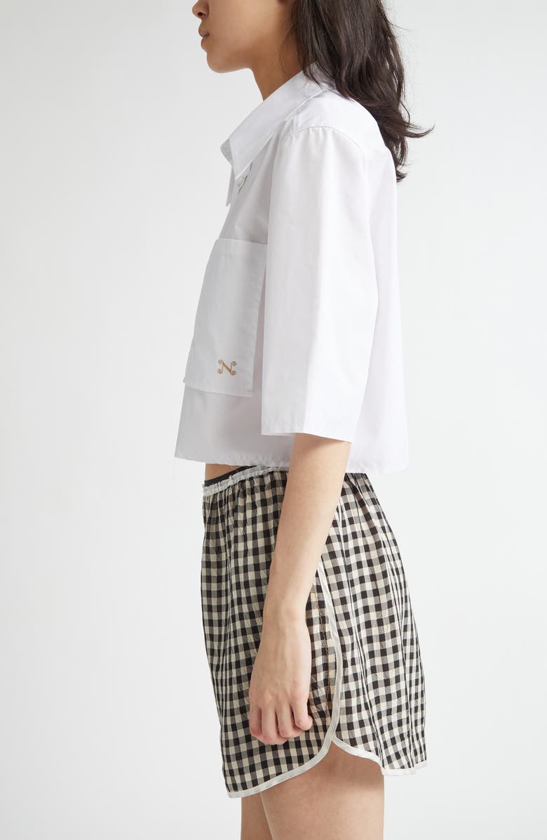NACKIYÈ Shortcut Point Collar Crop Button-Up Shirt, Alternate, color,
