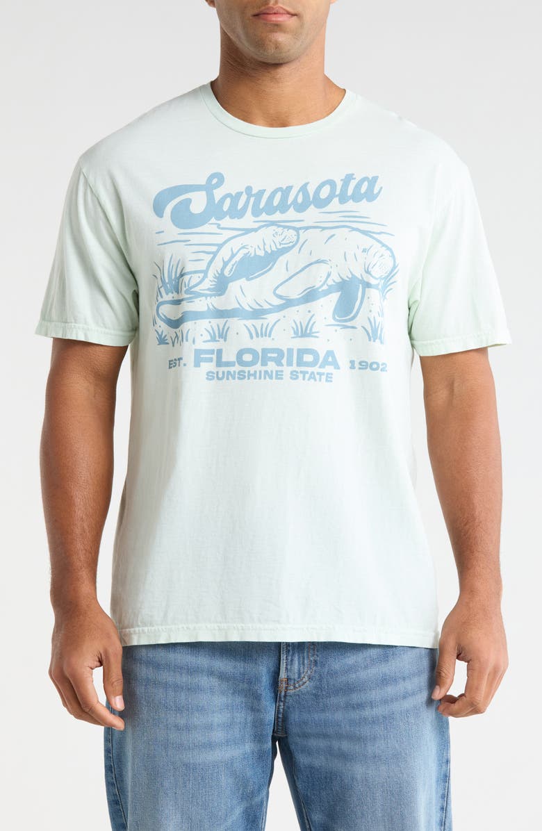 Goodie Two Sleeves Sarasota Manatee Graphic T-Shirt, Main, color, Blue
