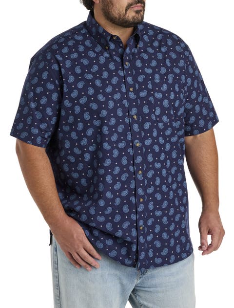 Big & Tall Easy-Care Paisley Print Sport Shirt