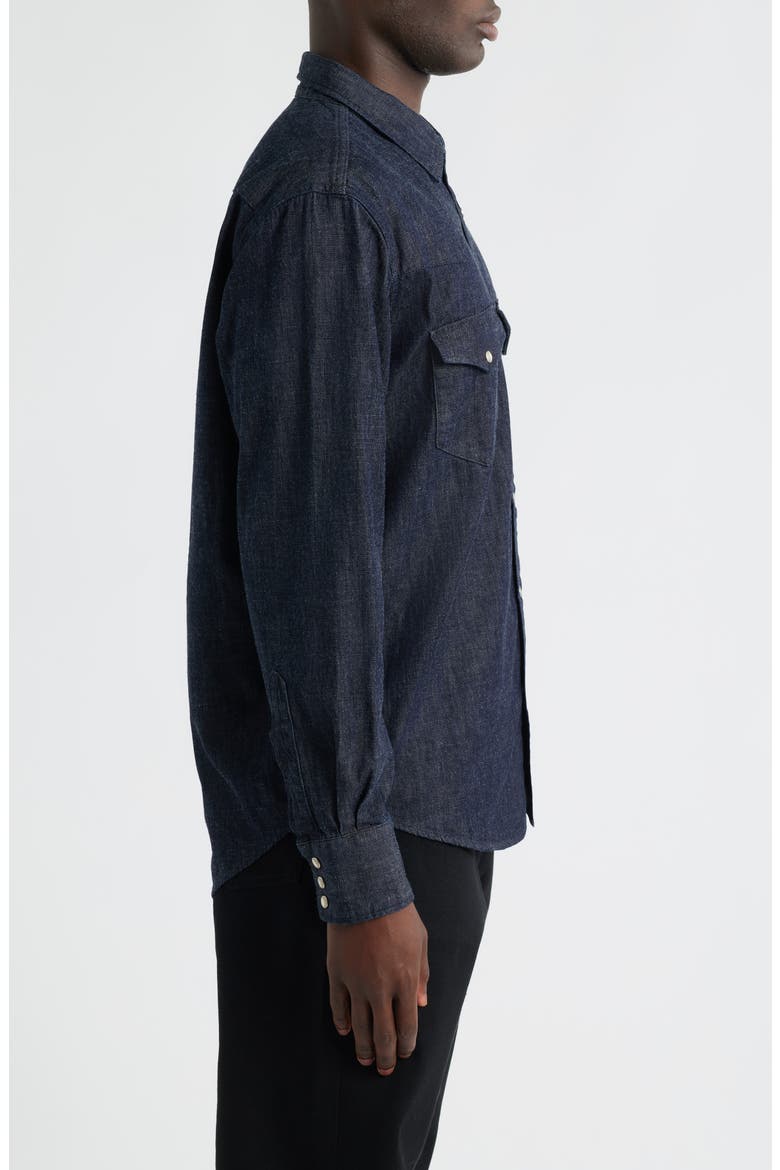 Denim Western Button-Up Shirt, Alternate, color, BLUE DENIM