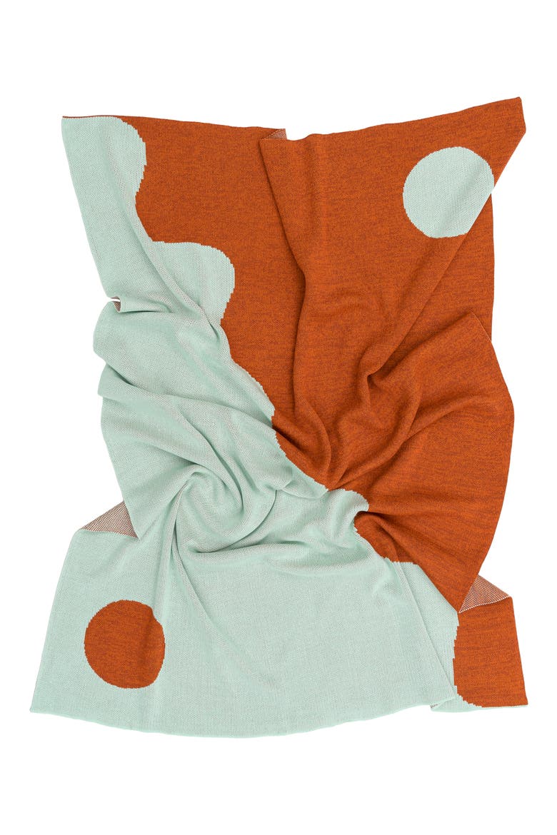 Yin Yang Wave Throw Blanket, Alternate, color, JADE RUST