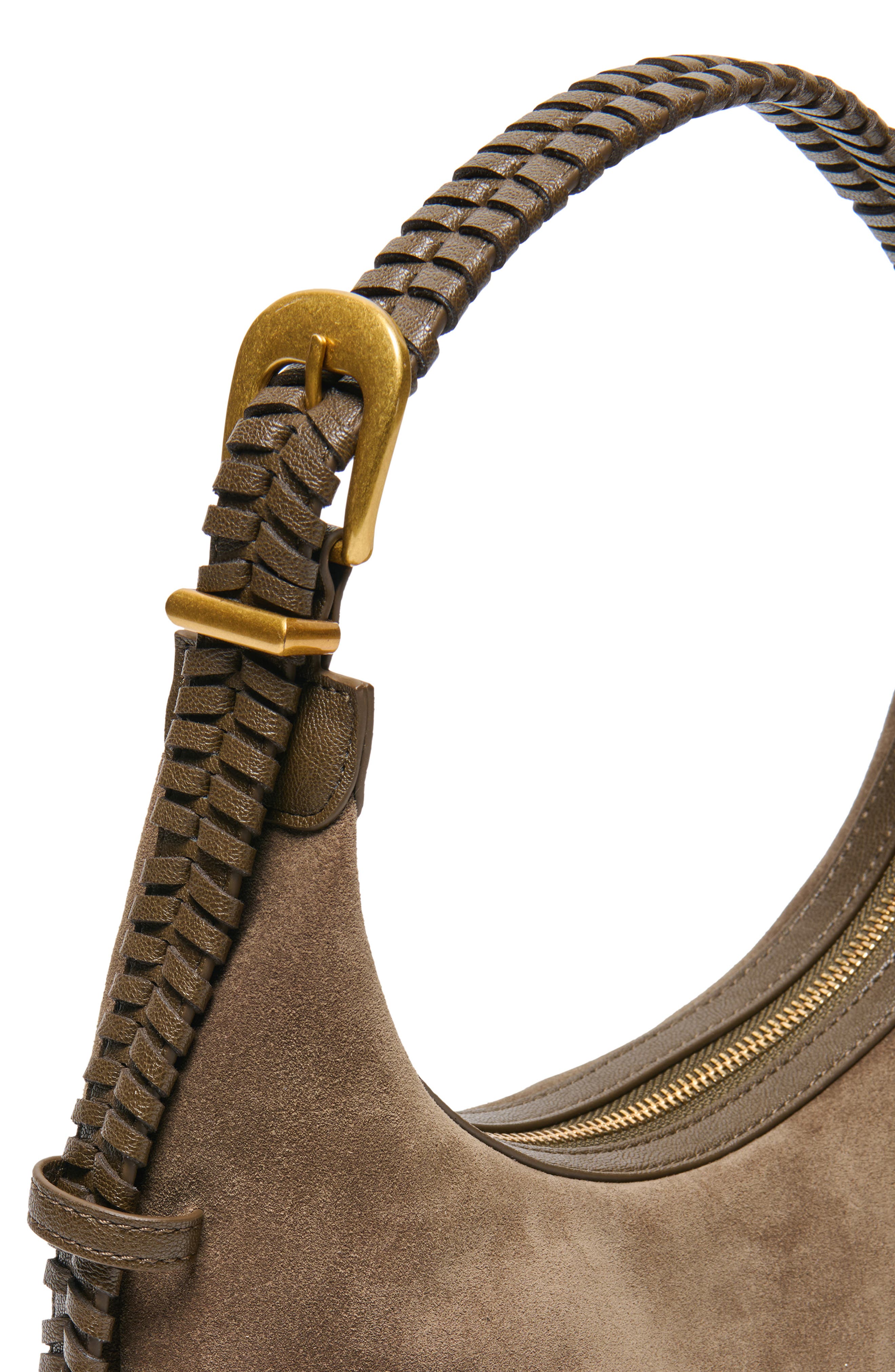 Zamora Suede Shoulder Bag, Alternate, color, DARK TAUPE