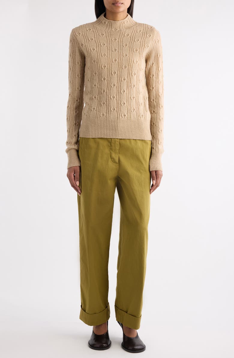 Dries Van Noten Tessy Mixed Stitch Wool Sweater, Alternate, color, Beige