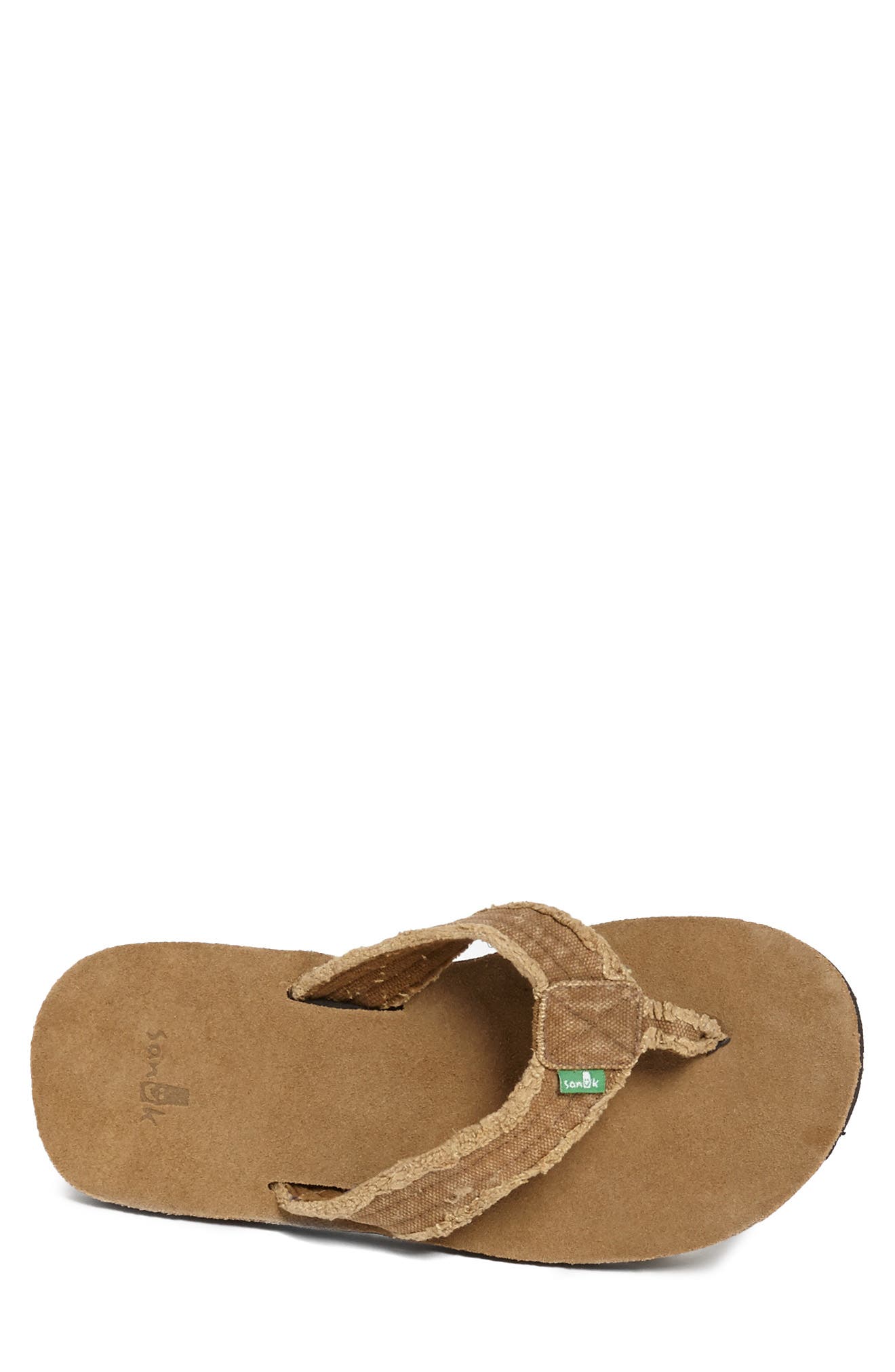 'Fraid Not' Flip Flop, Alternate, color, KHAKI