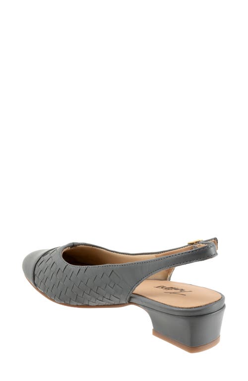 Trotters Dea Woven Slingback Pump In Mid Grey
