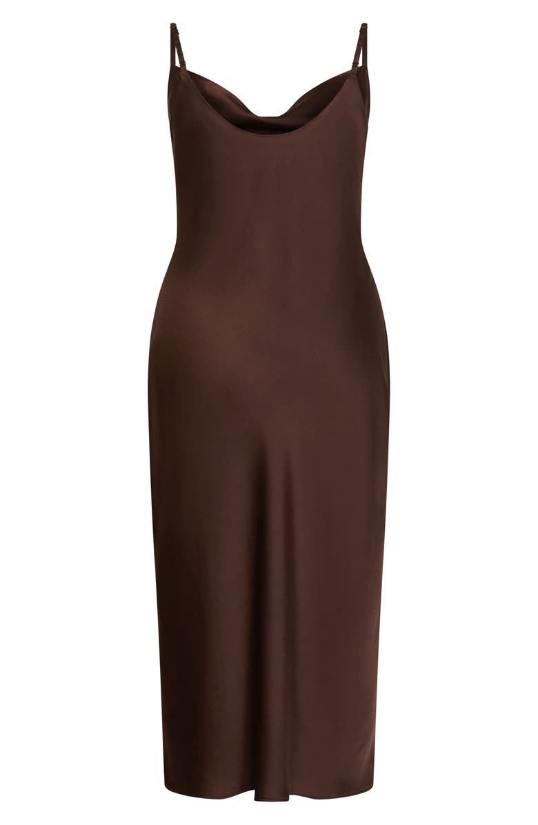 City Chic Satin Slipdress, Alternate, color, Truffle