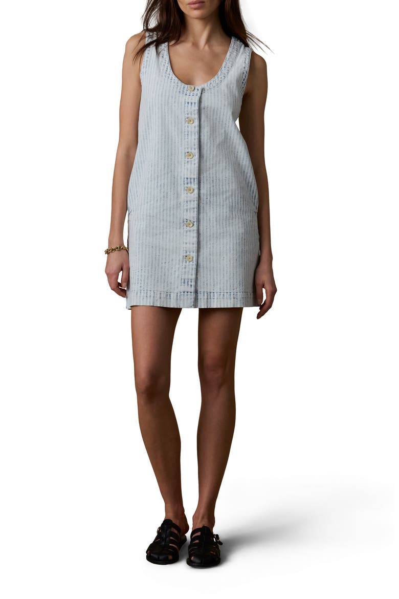 Topsail Malibu Stripe Sleeveless Denim Minidress, Main, color, BREAKWATER STRIPE