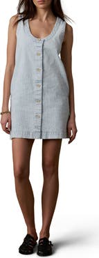 Faherty Topsail Malibu Stripe Sleeveless Denim Minidress