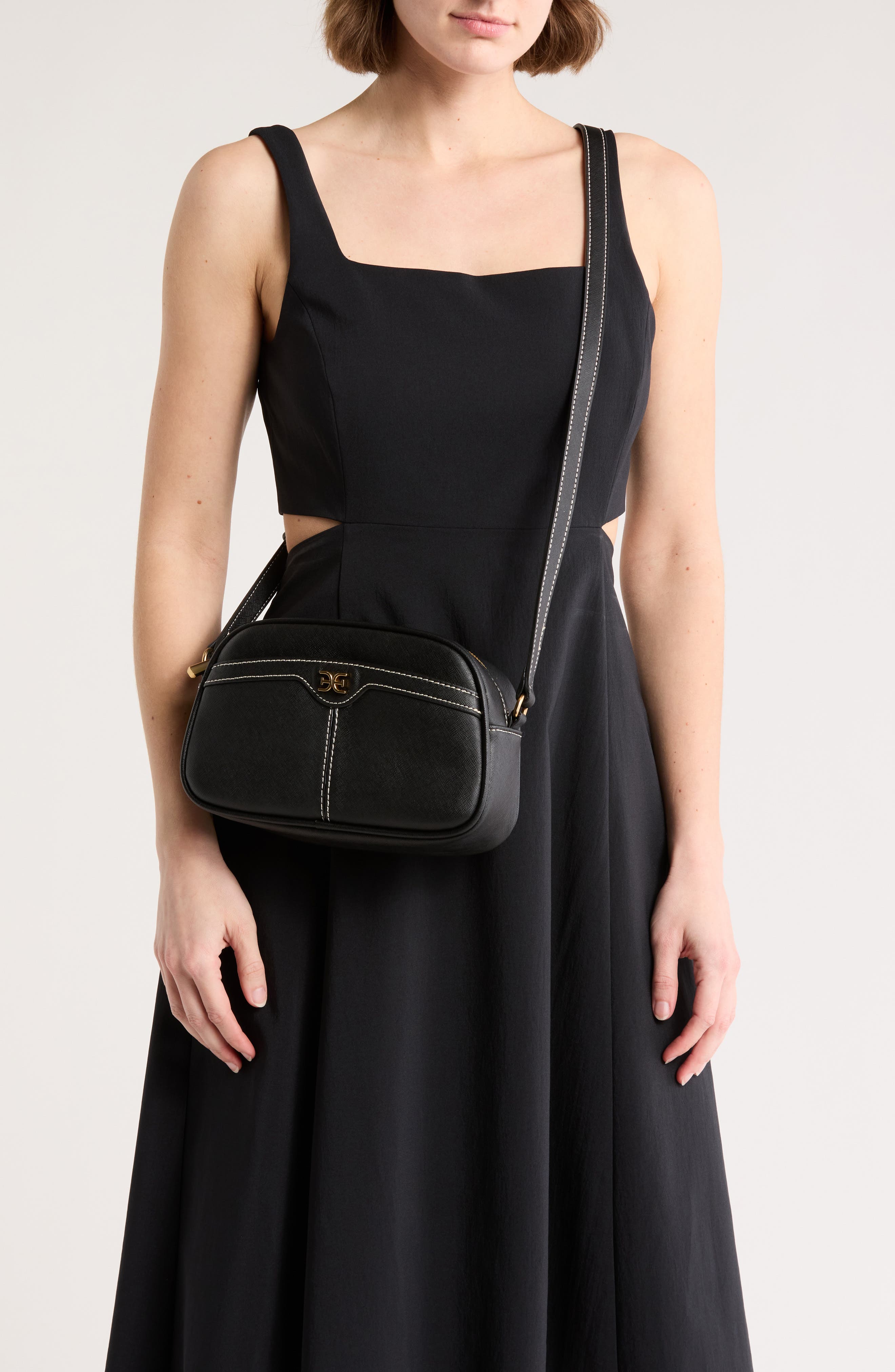 Sam Edelman Saige Leather Camera Bag, Alternate, color, 