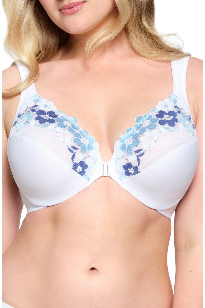 Front Clasp Underwire Bra, Main, color, WHITE