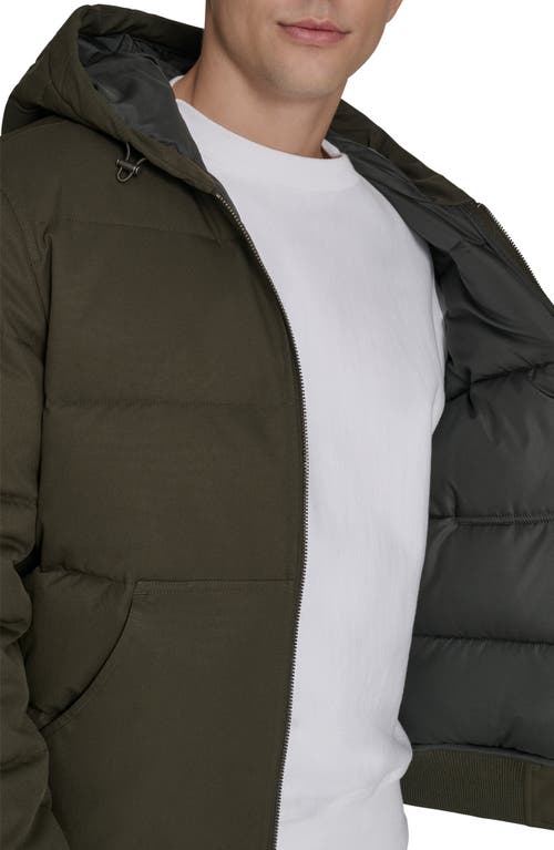 Levi's Quilted Puffer Hoodie Bomber Jacket In Green
