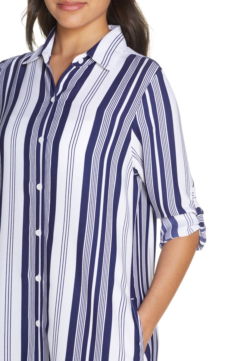 Tommy Bahama Tan Lines Stripes Cover-Up Shirtdress, Alternate, color,