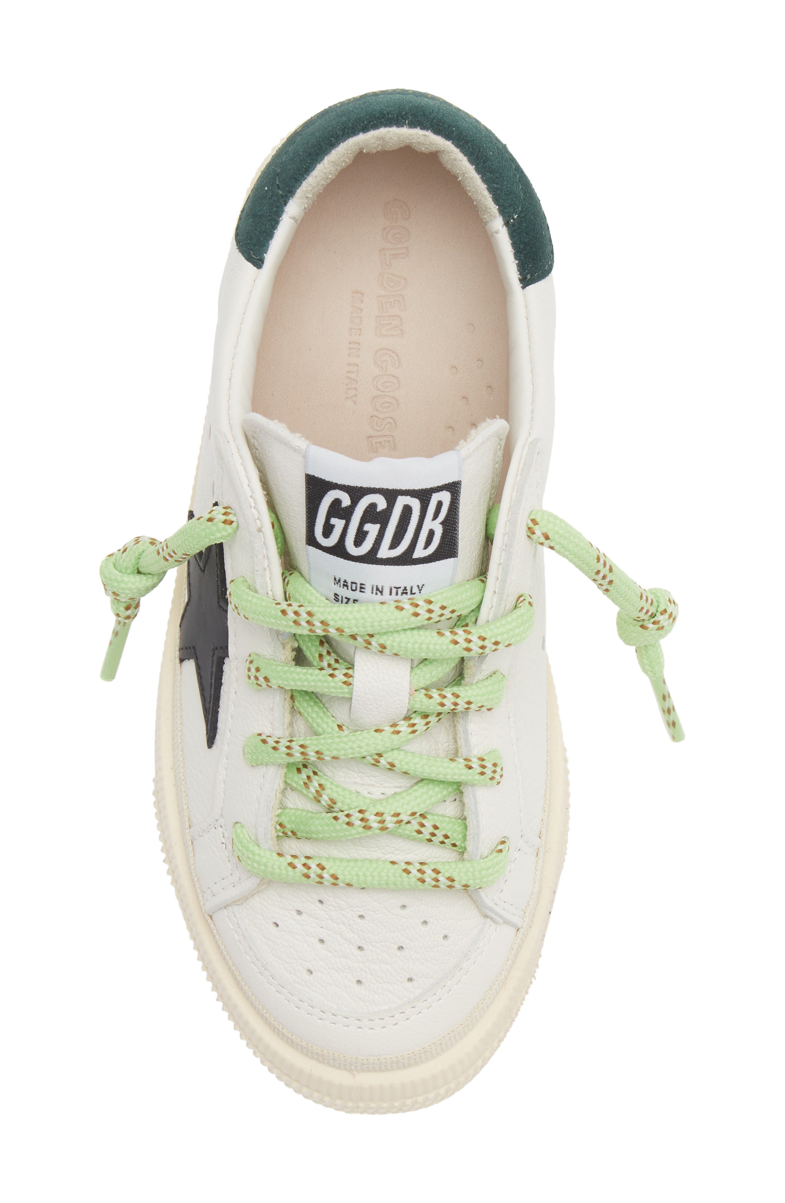 Kids' May Sneaker, Alternate, color, WHITE/ BLACK/ GREEN