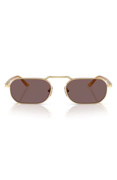 Persol 57mm Polarized Rectangular Sunglasses in Gold 