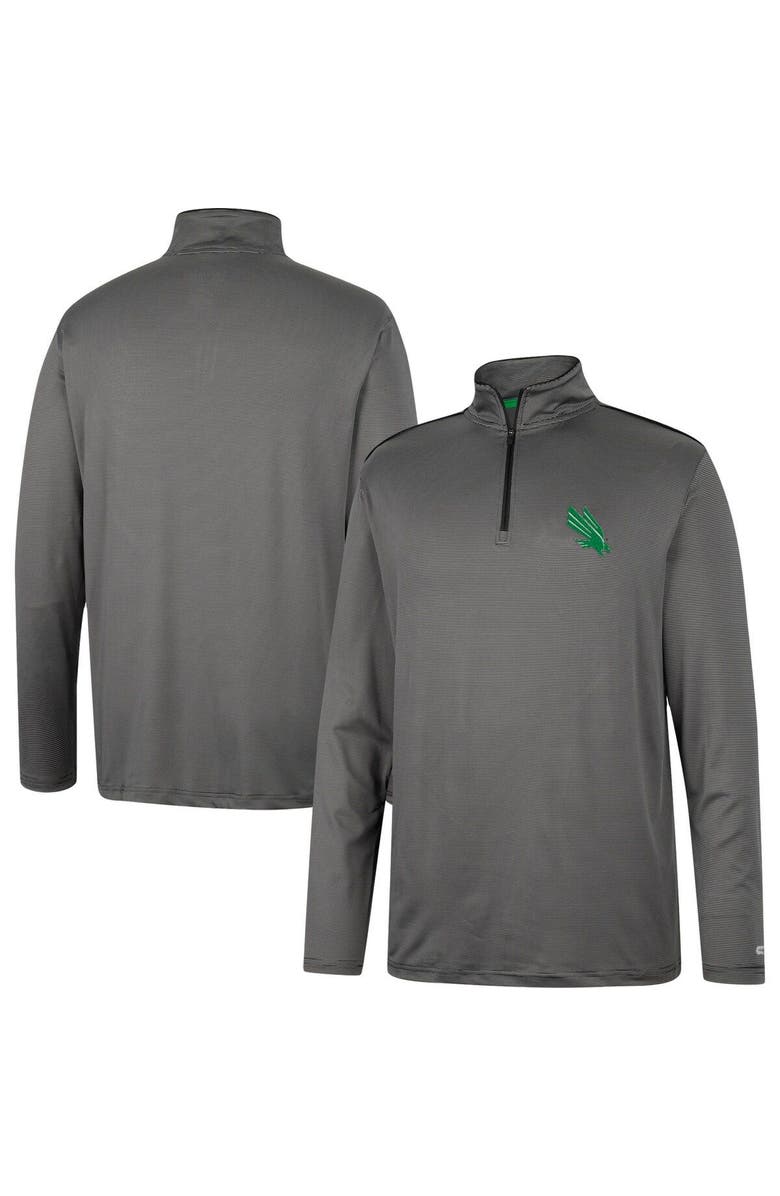 COLOSSEUM Men's Colosseum Charcoal North Texas Mean Green Logo Quarter-Zip Windshirt, Main, color, 