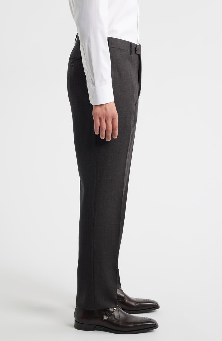 Canali Siena Regular Fit Super 130s Wool Solid Dress Pants, Alternate, color, Black