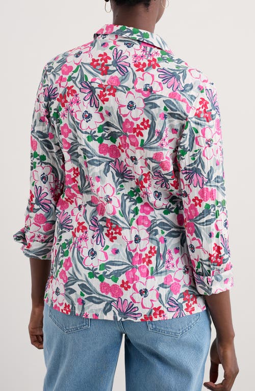 Seasalt Cornwall Larissa Floral Organic Cotton Button-up Shirt In Garden Flowers Tulip