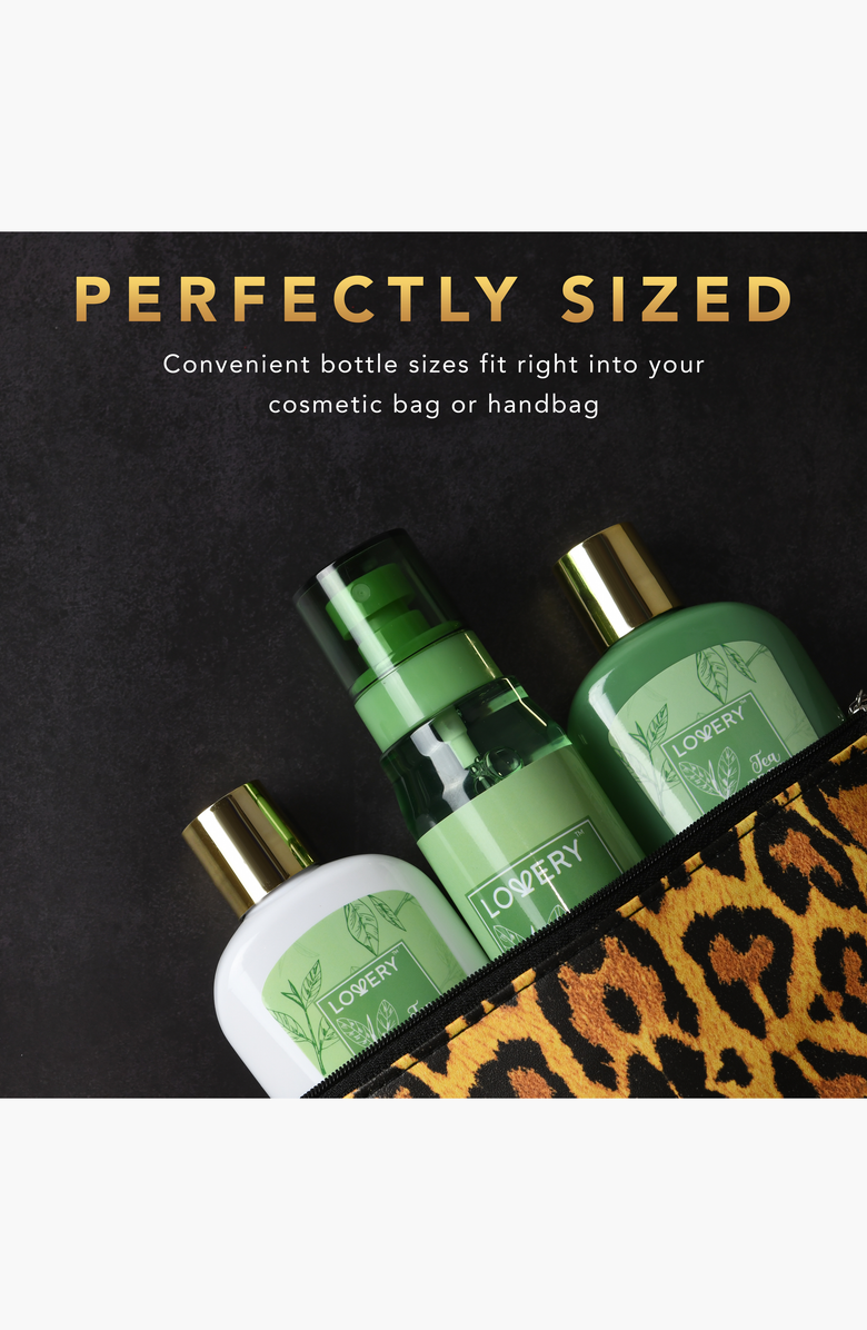 Lovery 3-Piece Tea Tree Body Care Set, Alternate, color, Green / Gold