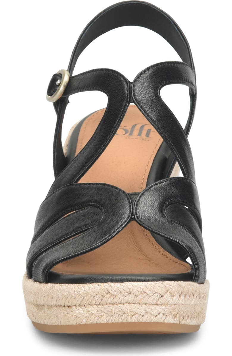 Söfft Norma Slingback Espadrille Platform Wedge Sandal, Alternate, color, Black