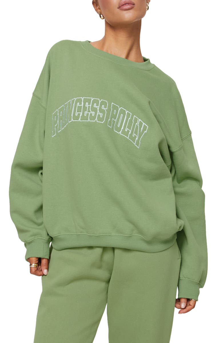 Princess Polly Oversize Logo Sweatshirt, Main, color, 