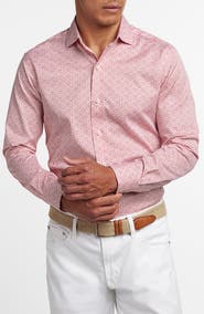 David Donahue Micropaisley Print Sport Shirt