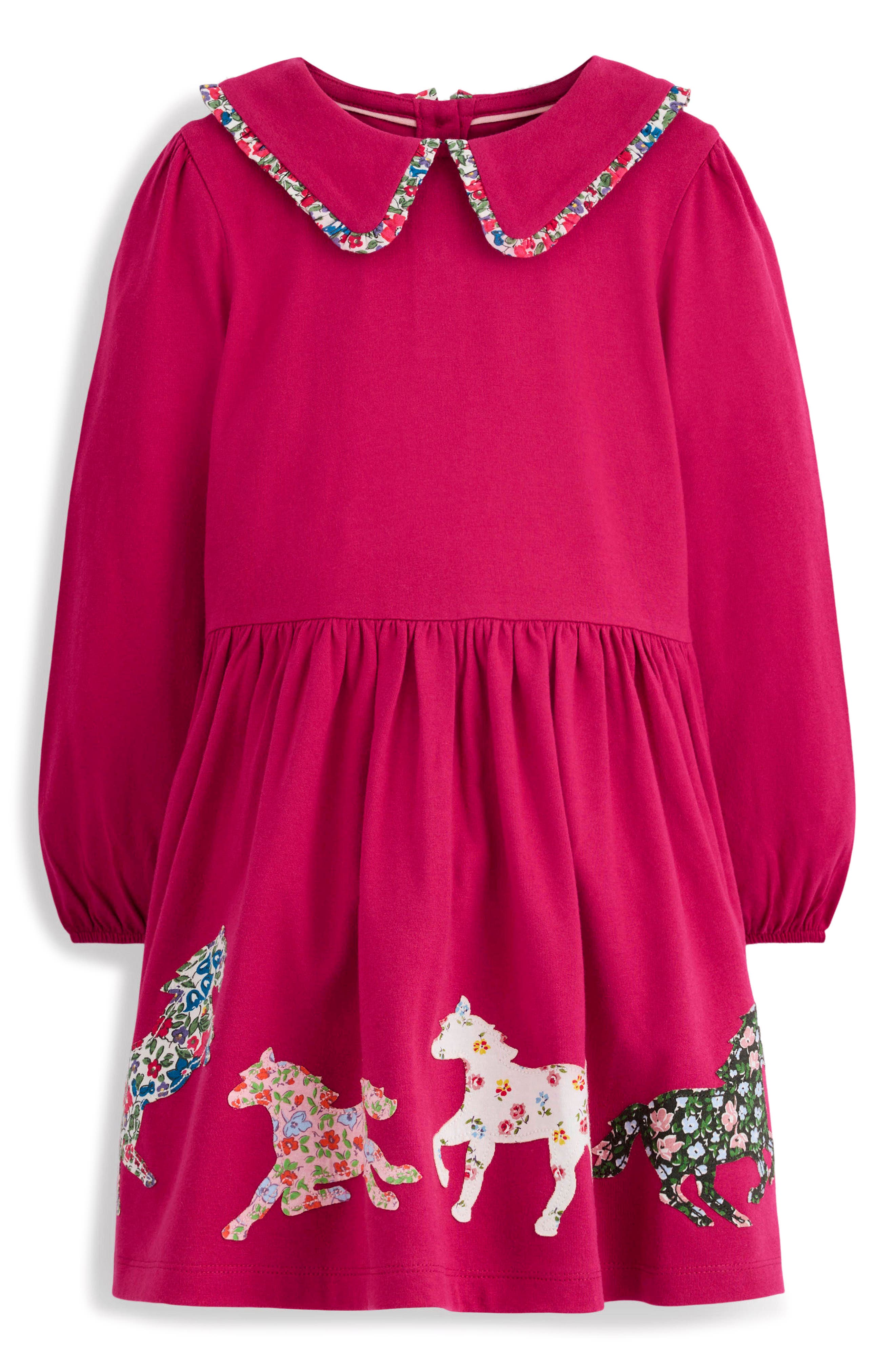 Mini Boden Kids' Appliqué Cotton Jersey Dress