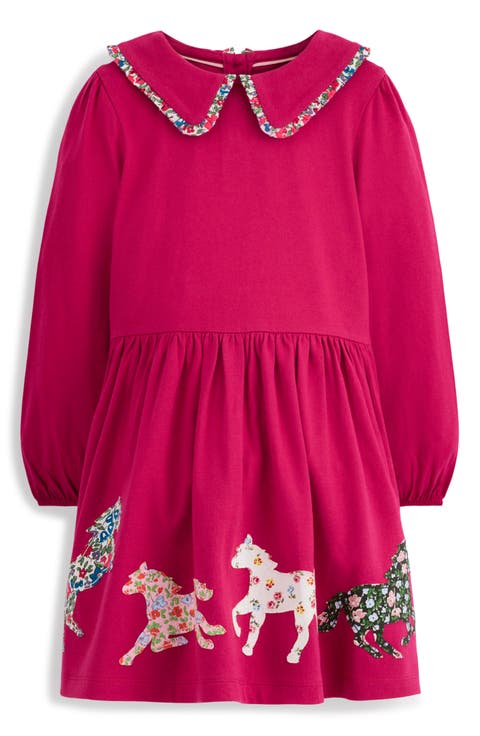 Kids' Appliqué Cotton Jersey Dress (Toddler, Little Kid & Big Kid)