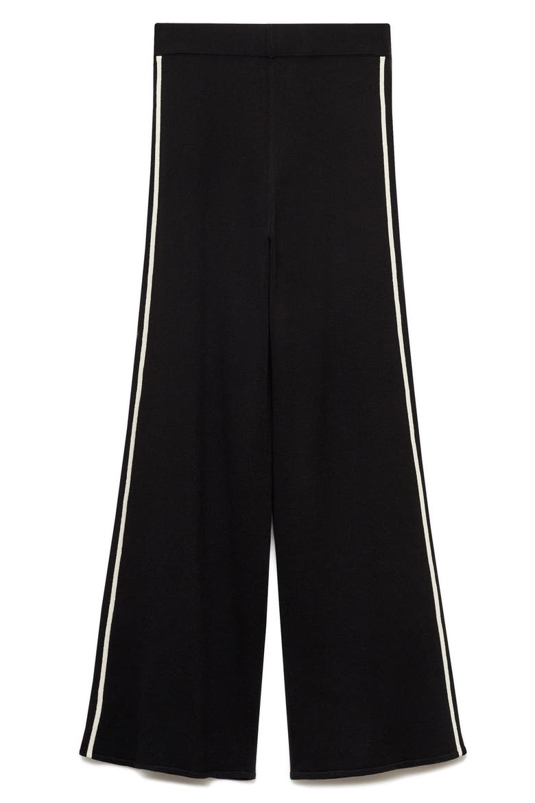 Side Stripe Knit Wide Leg Pants, Alternate, color, BLACK