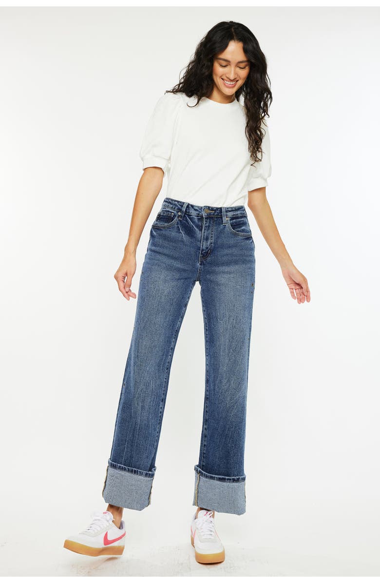 KanCan Hailey High Rise 90's Flare Jeans, Alternate, color, Dark Wash