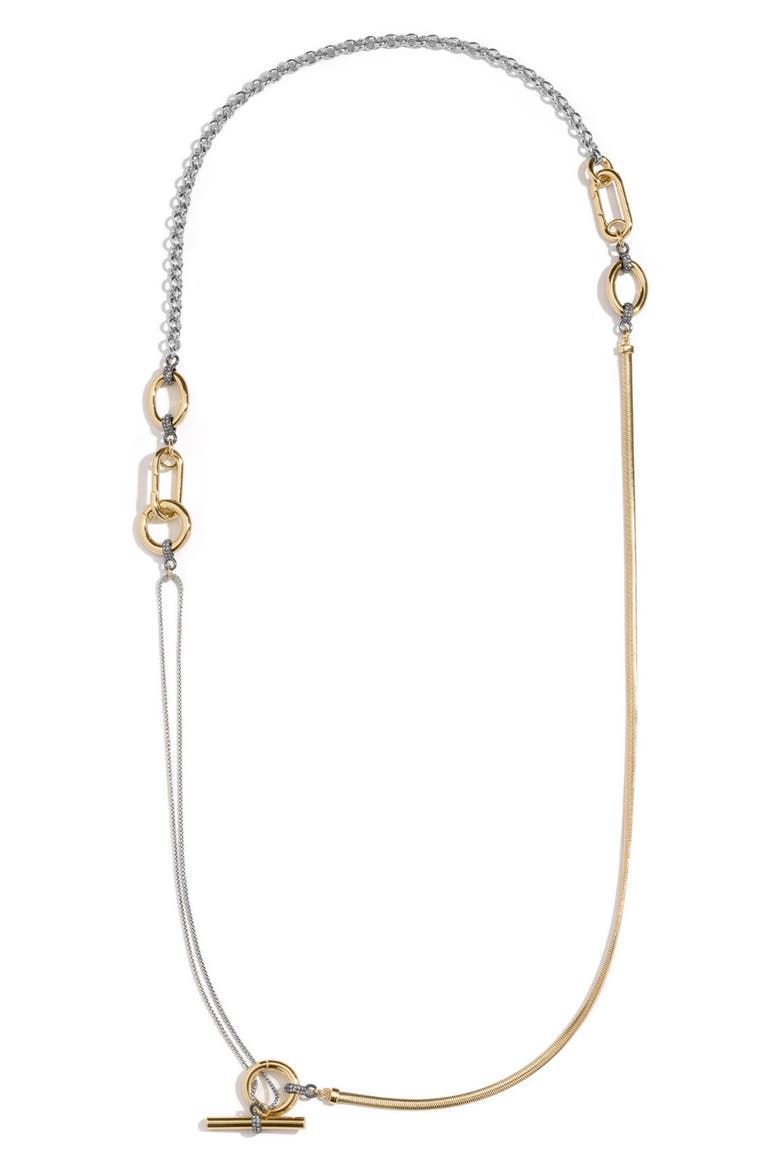 Benson Mixed Metal Y-Necklace, Alternate, color, GOLD/ GUNMETAL/ CRYSTAL