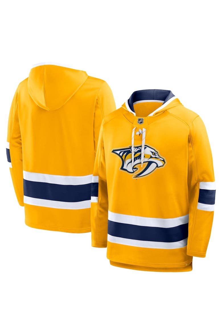 Men's Fanatics Gold Nashville Predators Prime Time Fleece Hoodie, Alternate, color, Gold